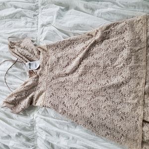 A line sleeveless back out sundress taupe